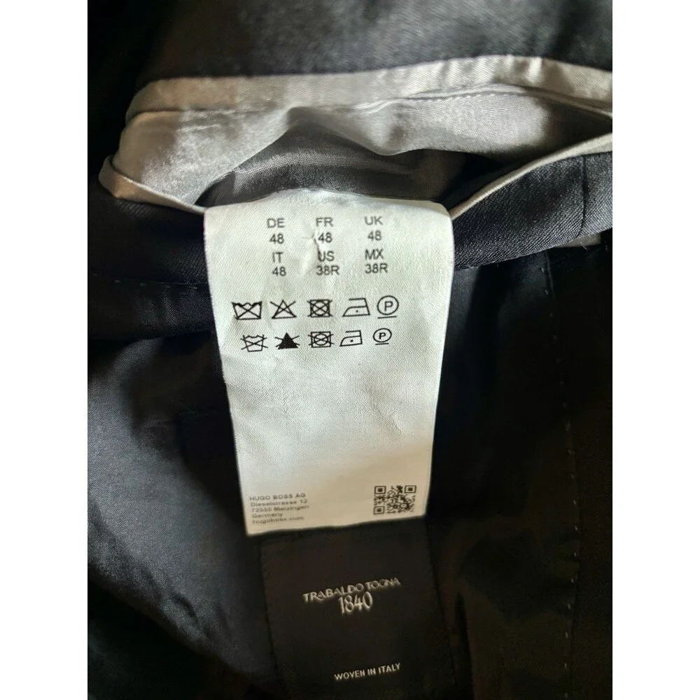Hugo Boss Men's Huge6/Genius5 Solid Black Slim Fit Suit Size 38 R